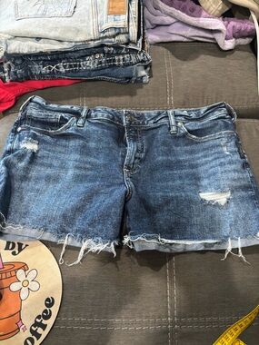 Silver Jeans Distressed Women's Denim Shorts - Blue